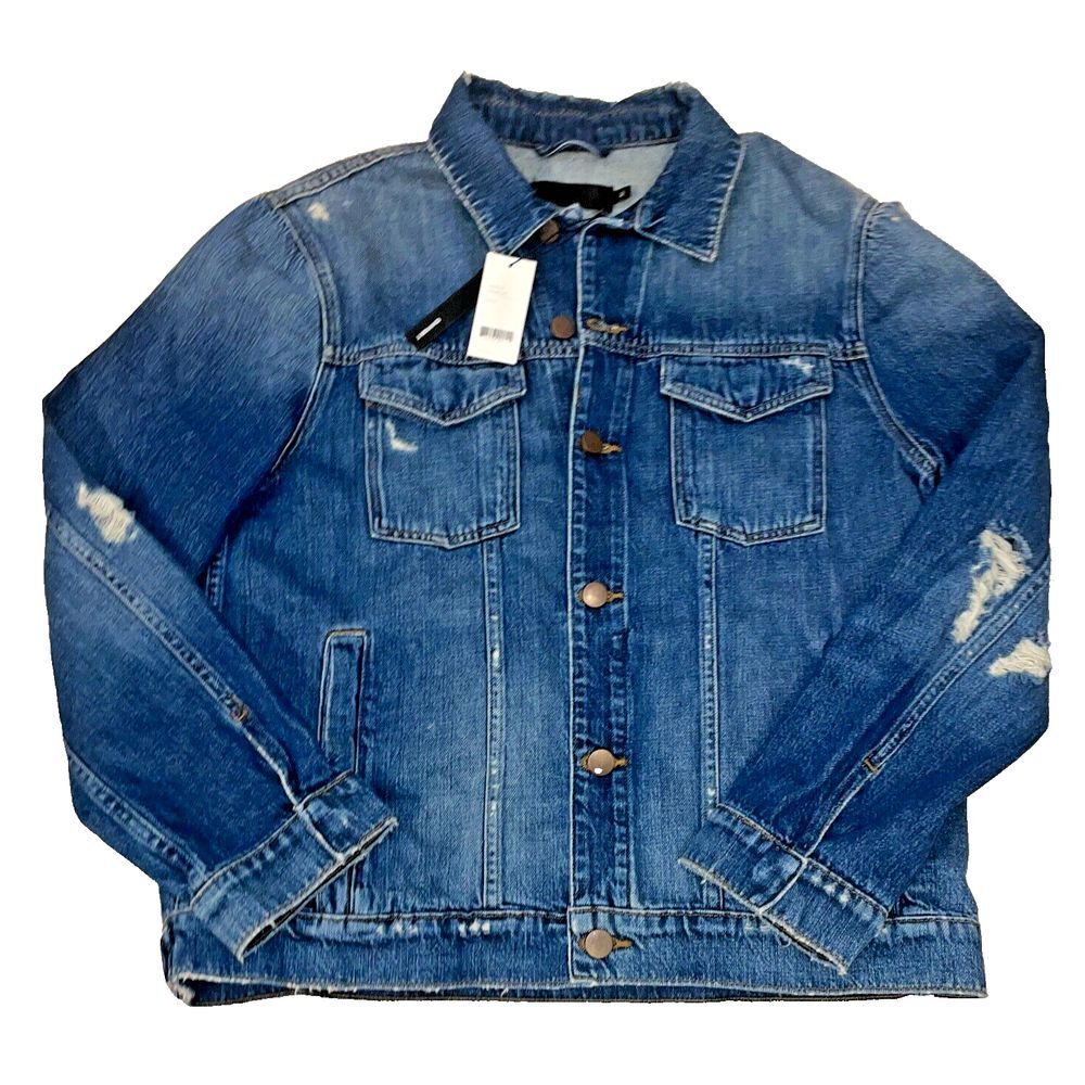 Distressed Jean Jacket Denim‎ Blue J Brand Gorn Terebellum NWT, XL Mens